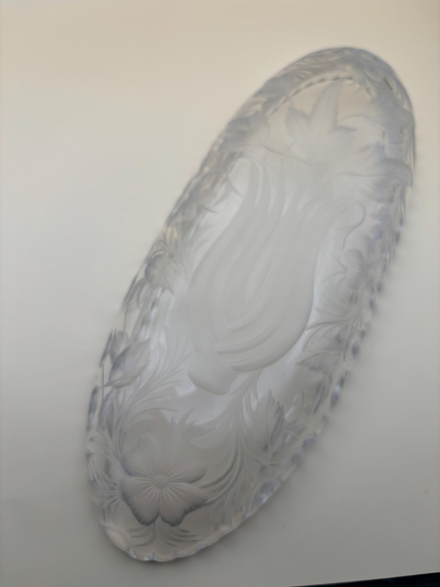 Antique American Brilliant Sawtooth Edge Serving Dish 11 3/4” long