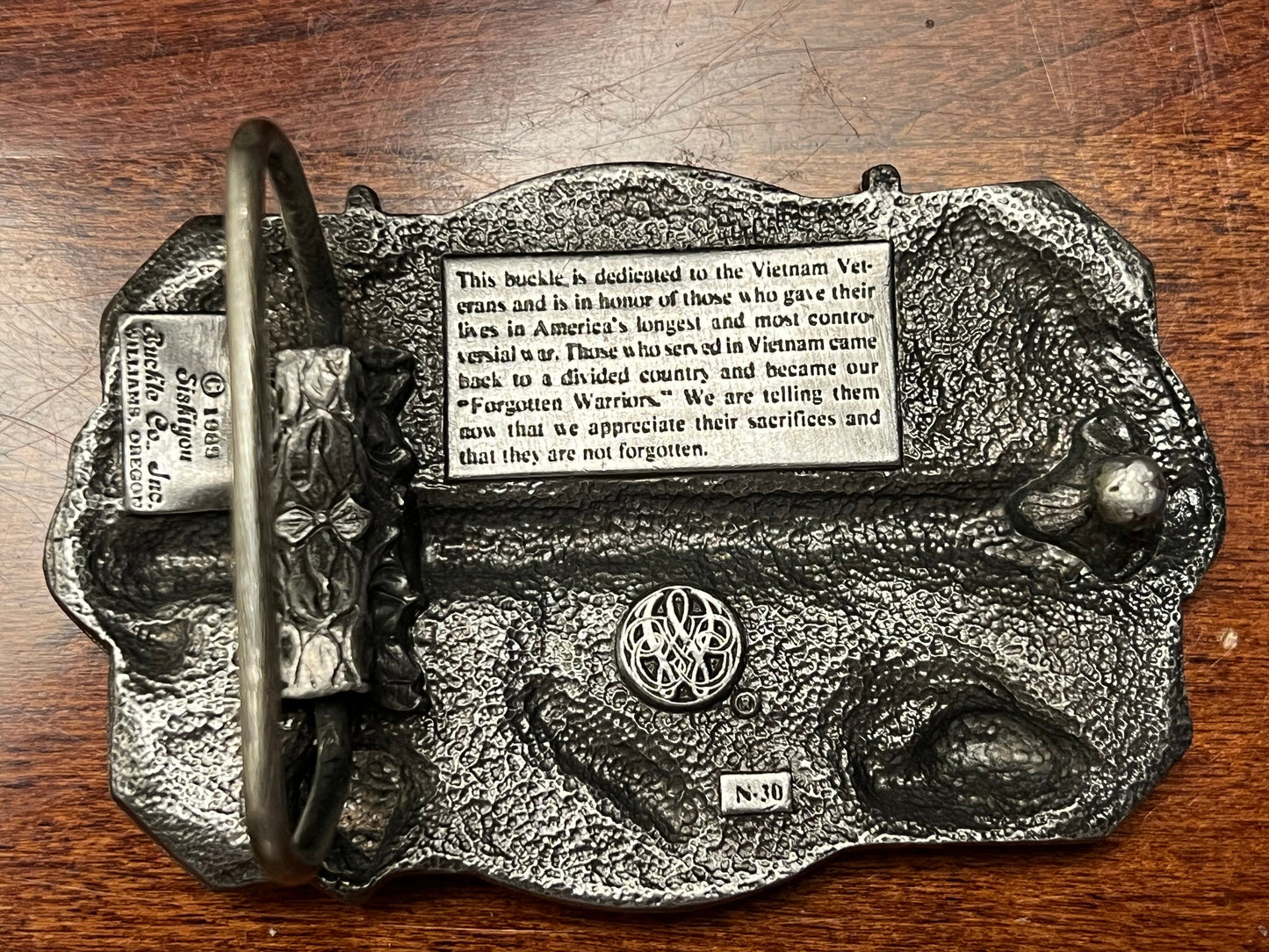 Vintage Siskiyou Vietnam Veteran Belt Buckle: The Forgotten Warrior