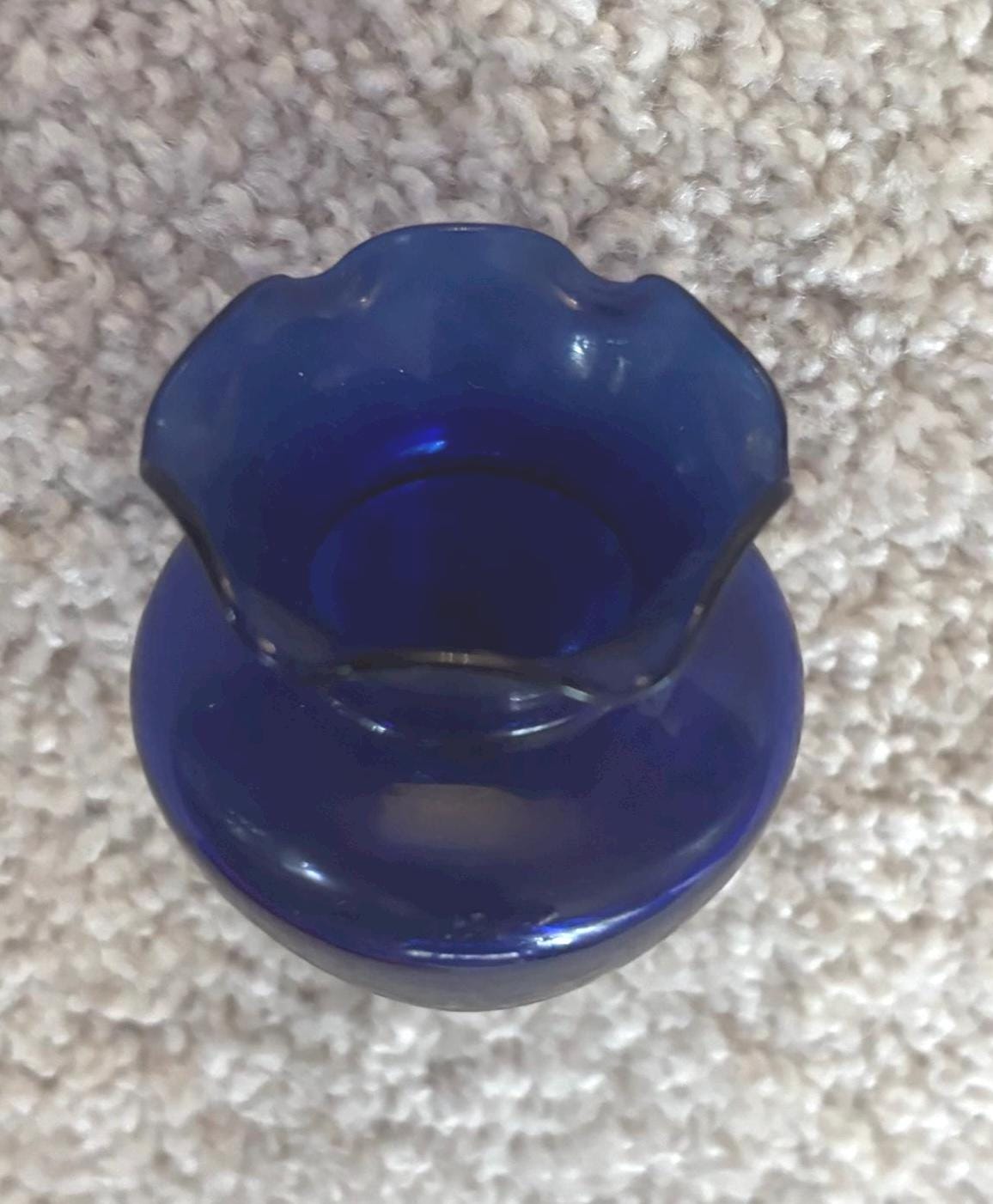 Vintage Cobalt Blue Glass Bulb Cup Replacement for Musical Note Wall Hanging Lover Antiques and Vintage