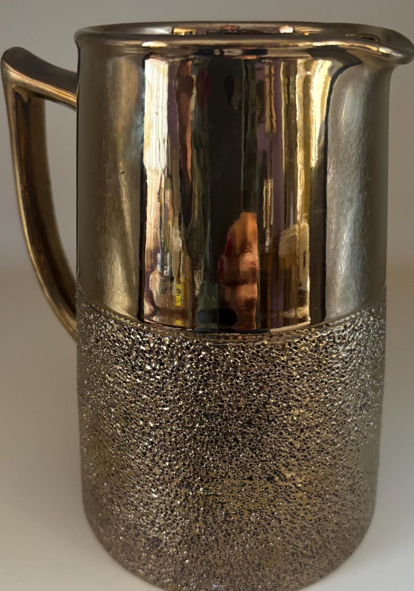 Vintage Gold Over Copper Pitcher Metal Pitcher with Cool Design Lover Antiques and Vintage