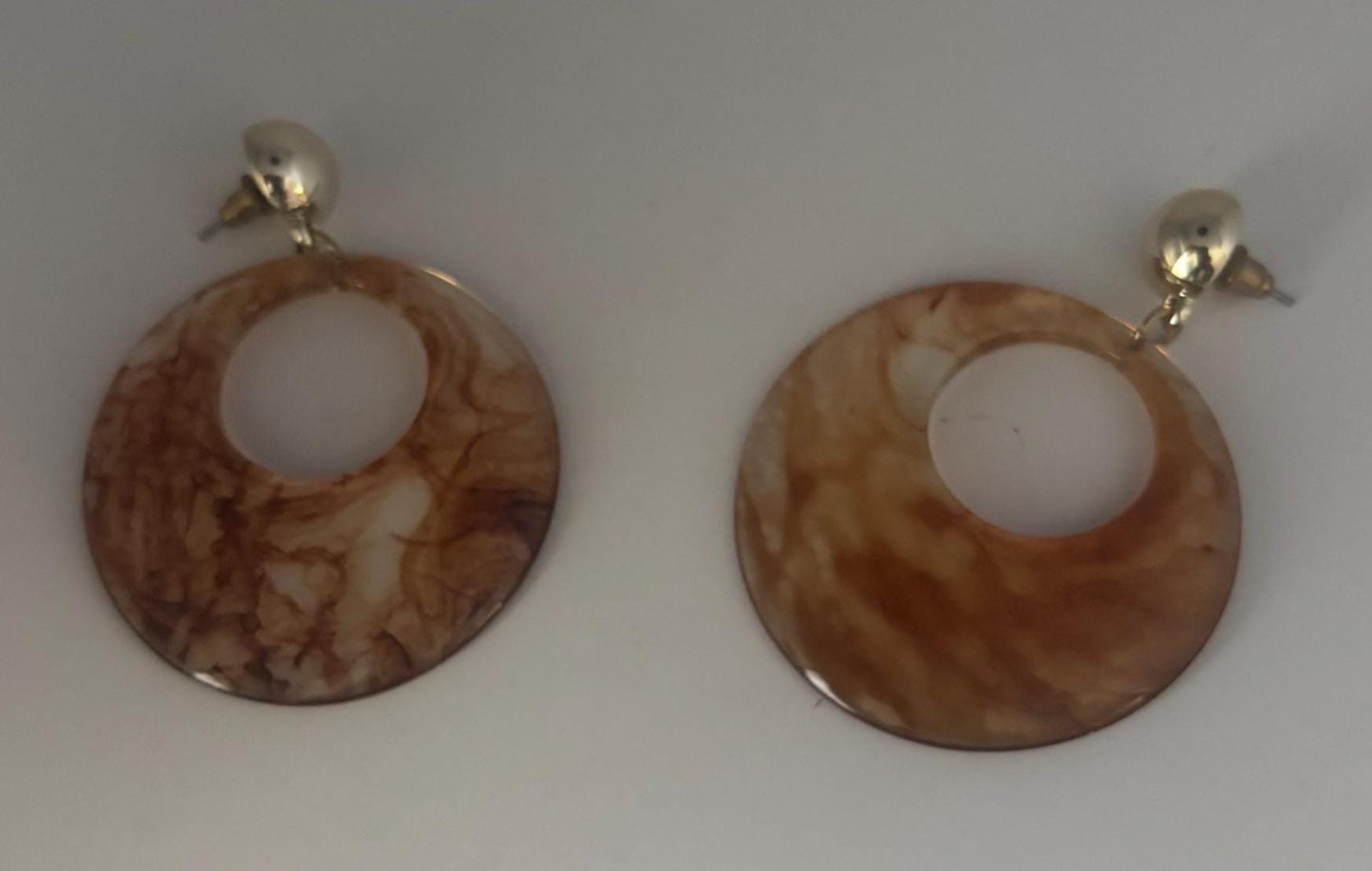 Brown Swirl Lucite Drop Earrings, Tortoiseshell Jewelry Gift, Lover Antiques and Vintage