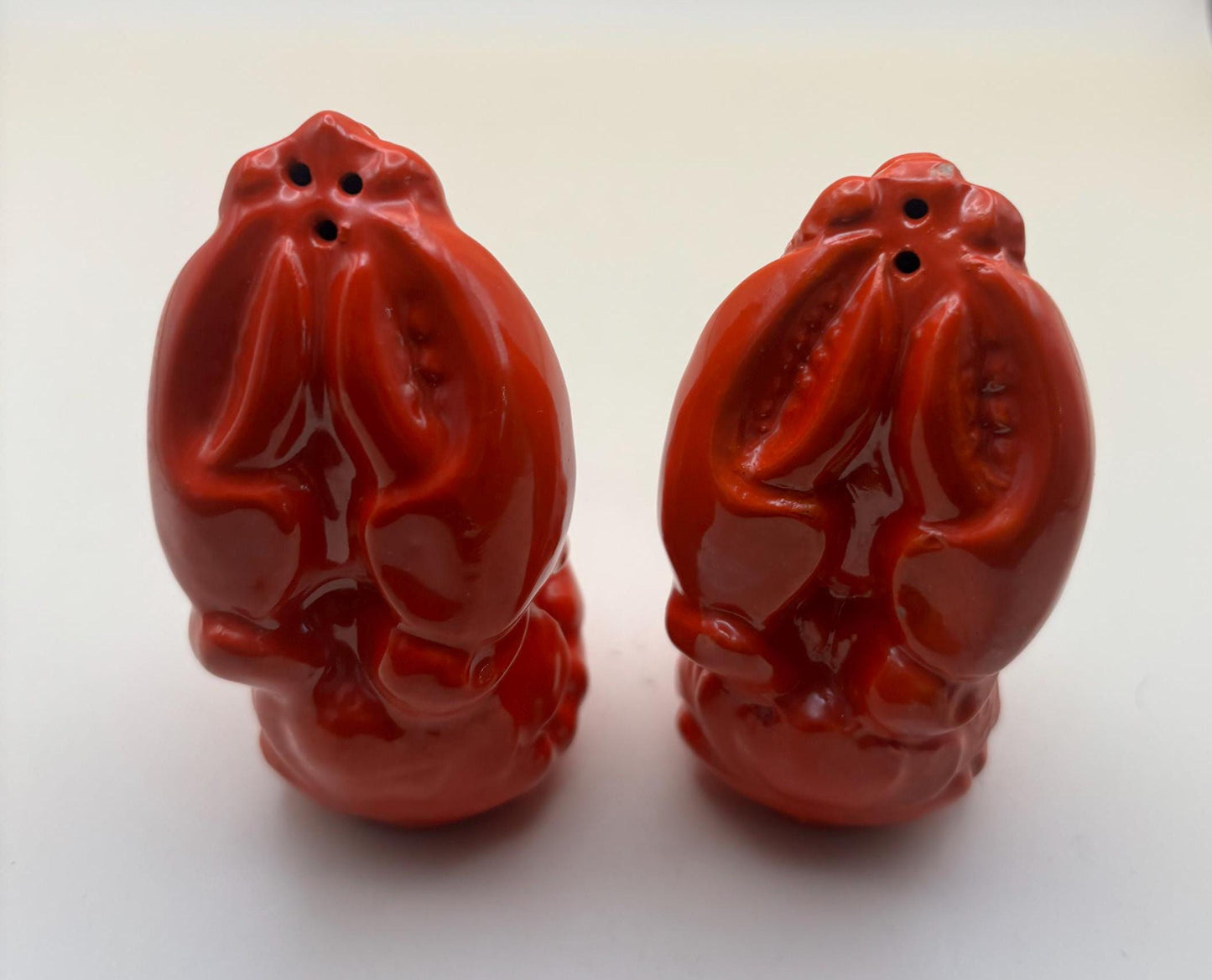 Vintage Lobster Claw Salt & Pepper Shakers Ceramic Hand Painted by Holland Lover Antiques and Vintage