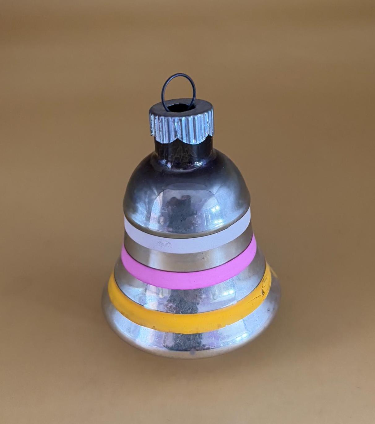Shiny Brite Striped Bell Ornament Circle Circa 1940’s Lover Antiques and Vintage