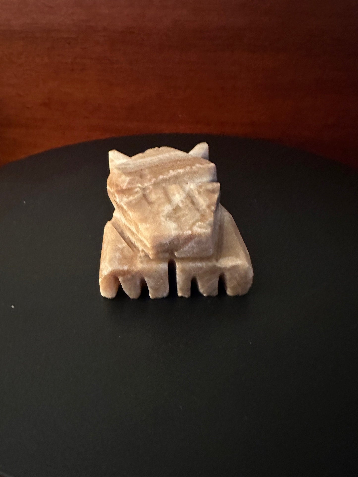 Vintage Alabaster Stone Owl Figure - Made in Italy
