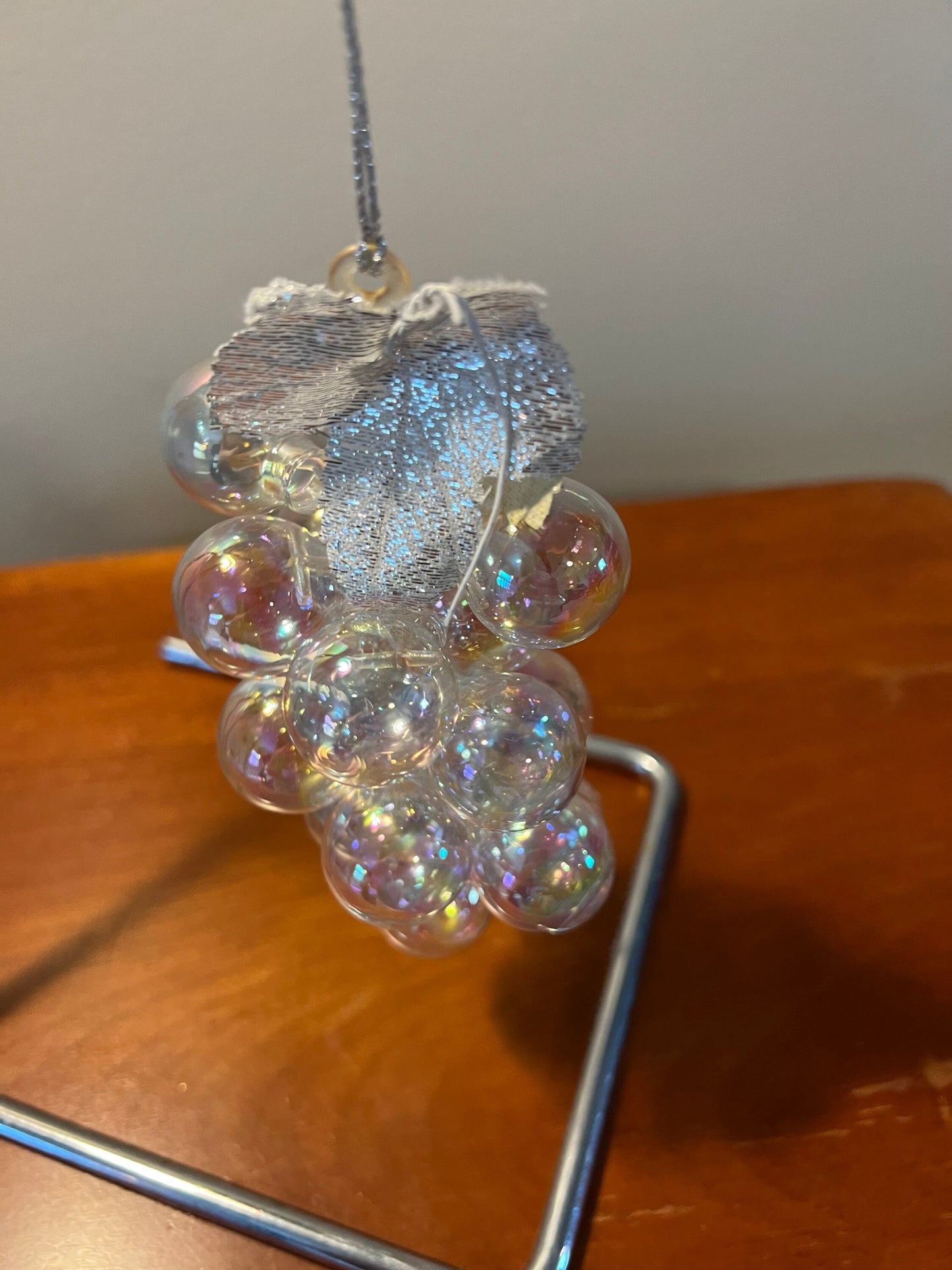 Vintage Grapes On Vine Christmas Ornament Iridescent glass grapes glass art ornaments Christmas Holiday gifts Lover Antiques and Vintage