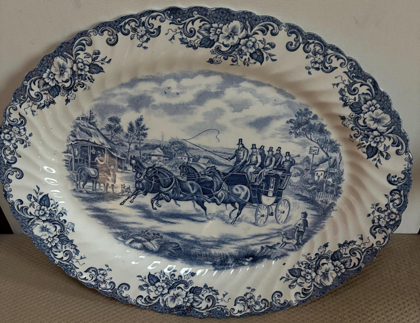 Vintage Johnson Bros Ironstone Hunting Country Dessert Plate Made in England Coaching Scenes Lover Antiques and Vintage