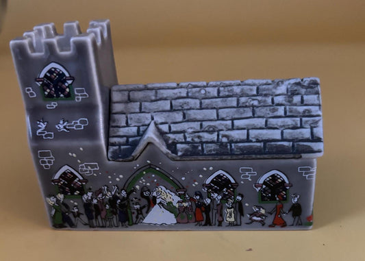 Vintage Wade of England St. Lawrence Church Whimsey in the Value Miniature Porcelain Wedding House Building Lover Antiques and Vintage