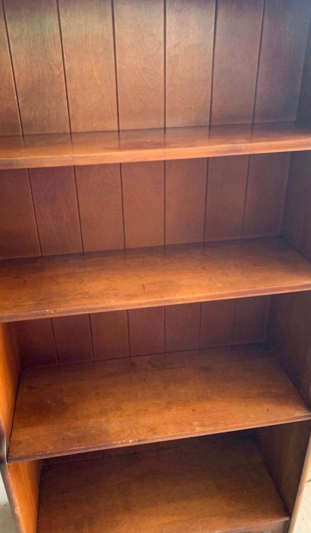Cushman Colonial Creations Open Book Shelves 461 No. 3-77 Rustic Wood Bookcase Storage Shelf Shelving Lover Antiques and Vintage