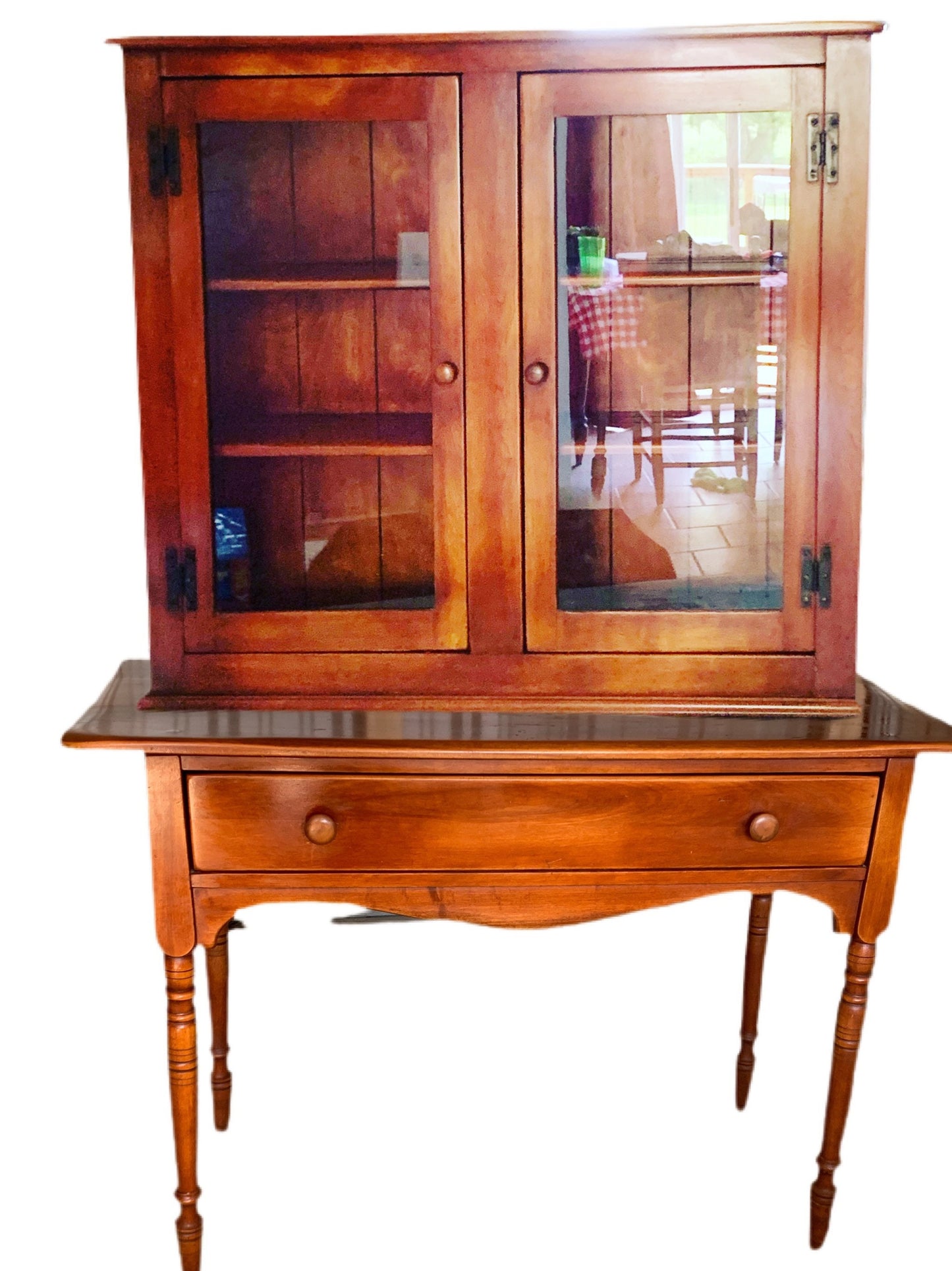 Cushman Colonial Creations Farmhouse Server No. 7012 & Farmhouse China Cabinet Closet No. 7014 Lover Antiques and Vintage