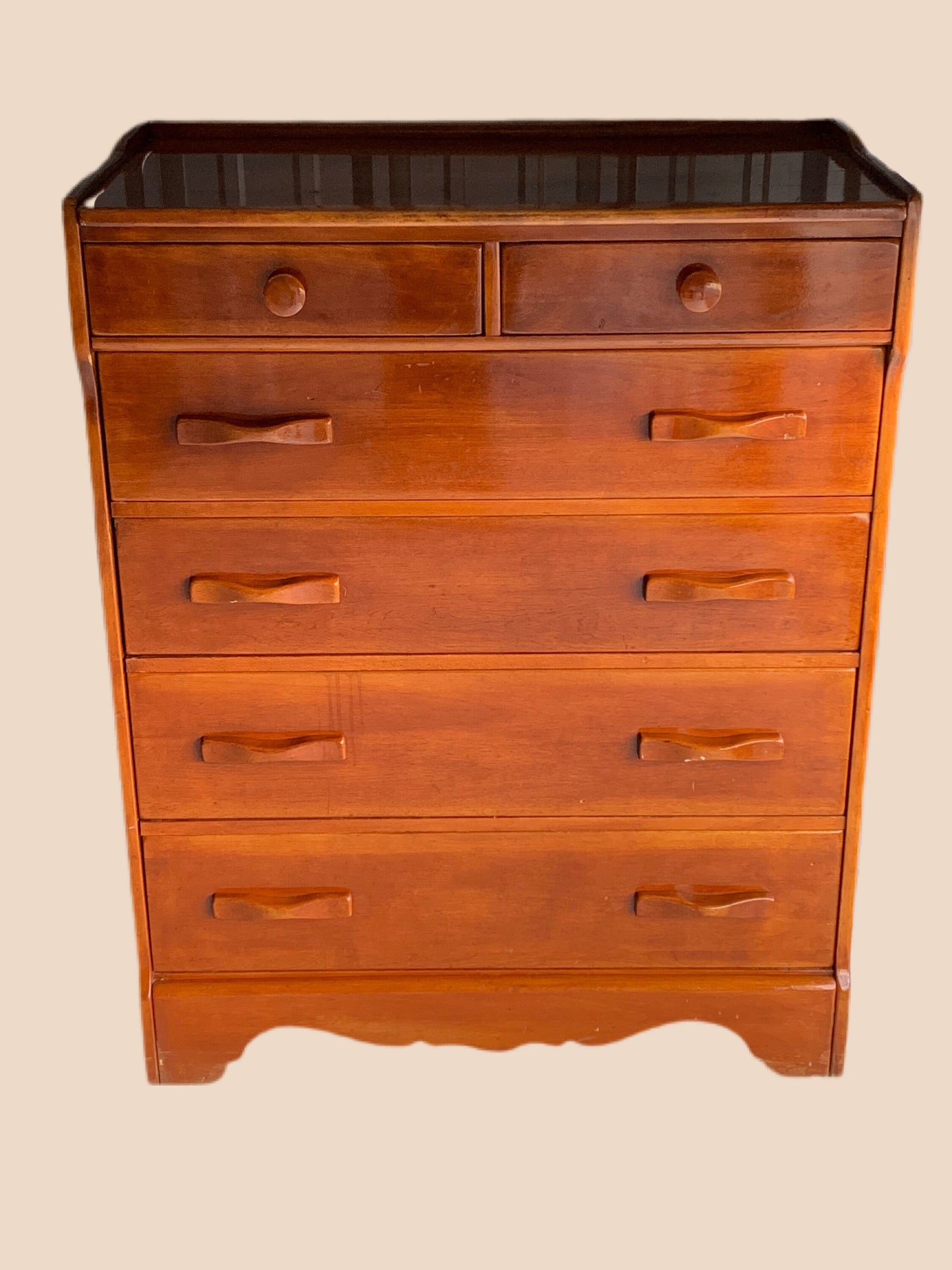 Cushman Colonial Creations Bar Harbor Chest No. 5454 5 drawer dresser, Mid Century Modern Cushman, Lover Antiques and Vintage