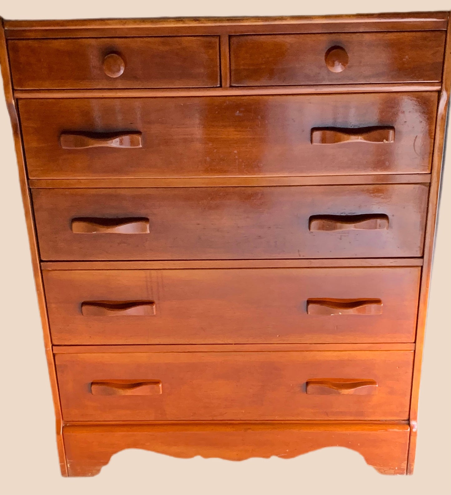 Cushman Colonial Creations Bar Harbor Chest No. 5454 5 drawer dresser, Mid Century Modern Cushman, Lover Antiques and Vintage