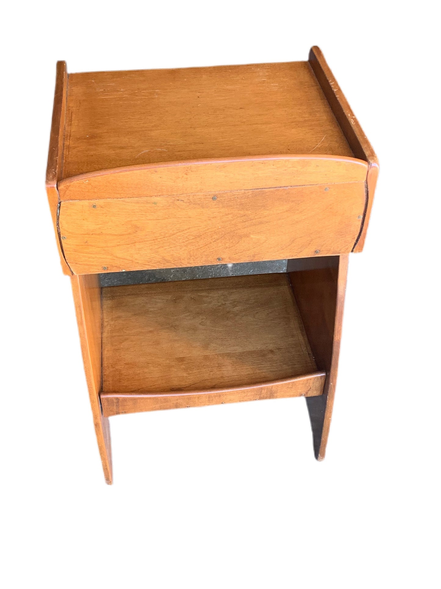 Heywood Wakefield Priscilla Flat Night Stand No. C3138, Vintage Mid Century Night Stand, Lover Antiques and Vintage