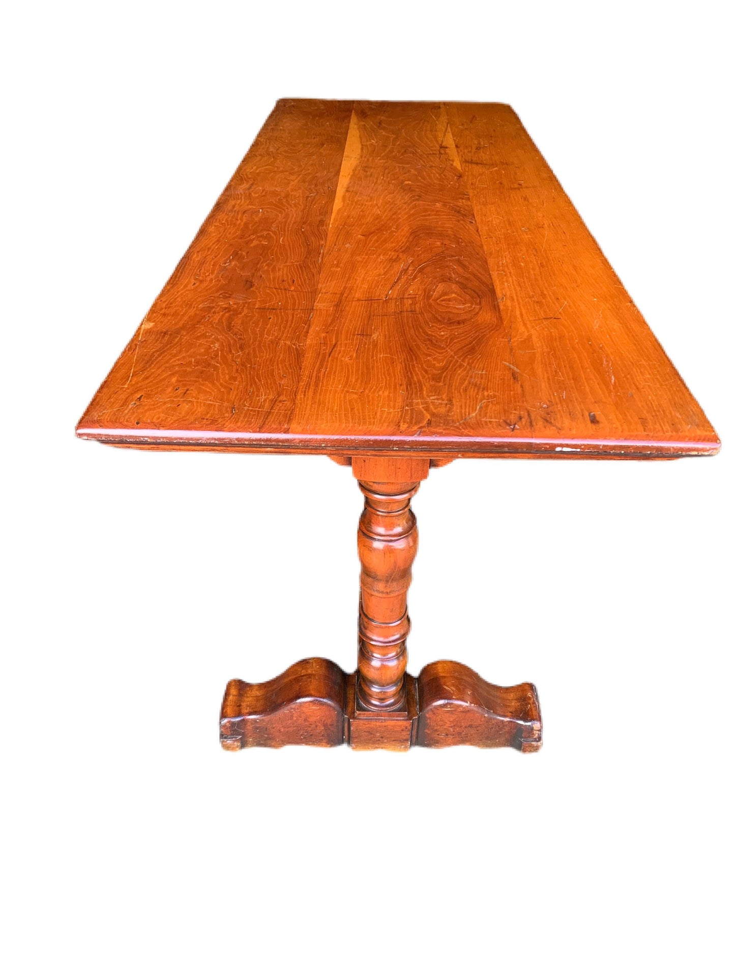 Antique Trestle Library Wood Table, Maple Wood Table, Desk, Vintage Maple Library Trestle Table, Lover Antiques and Vintage