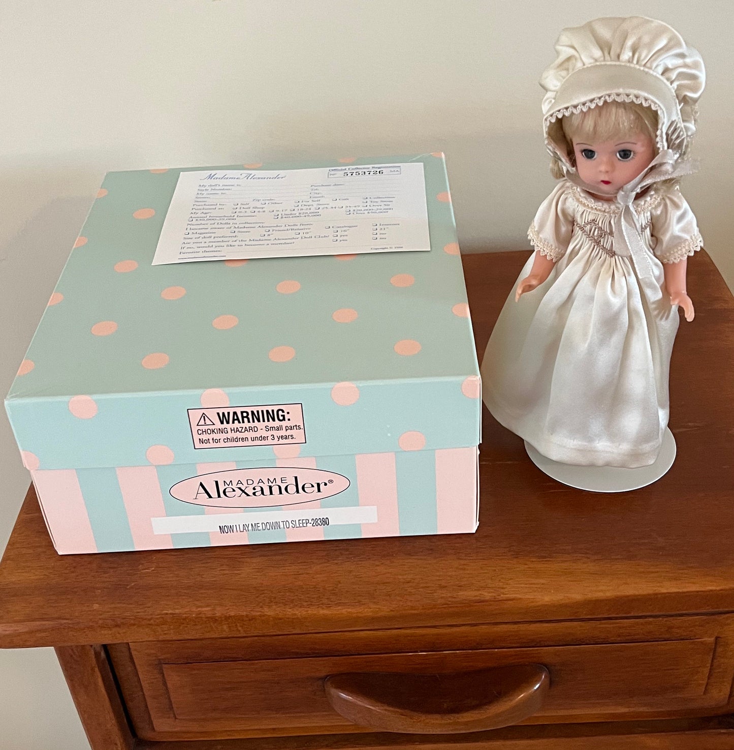 Madame Alexander Now I Lay Me Down to Sleep Doll #28380 8” tall includes the original box Dolls Lover Antiques and Vintage