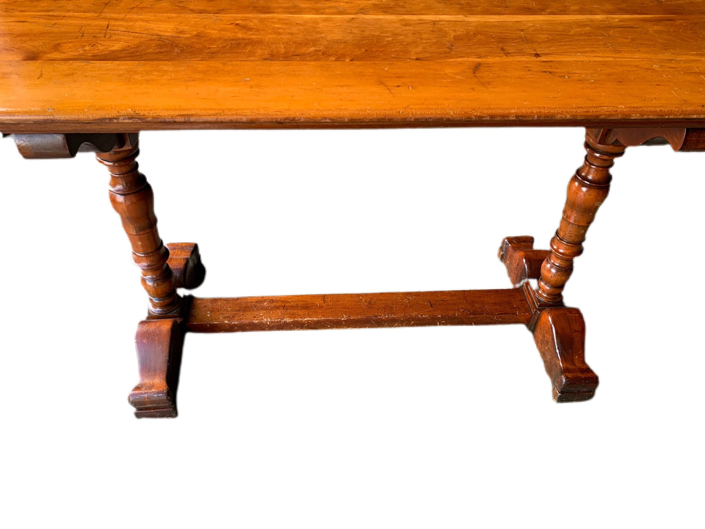 Antique Trestle Library Wood Table, Maple Wood Table, Desk, Vintage Maple Library Trestle Table, Lover Antiques and Vintage