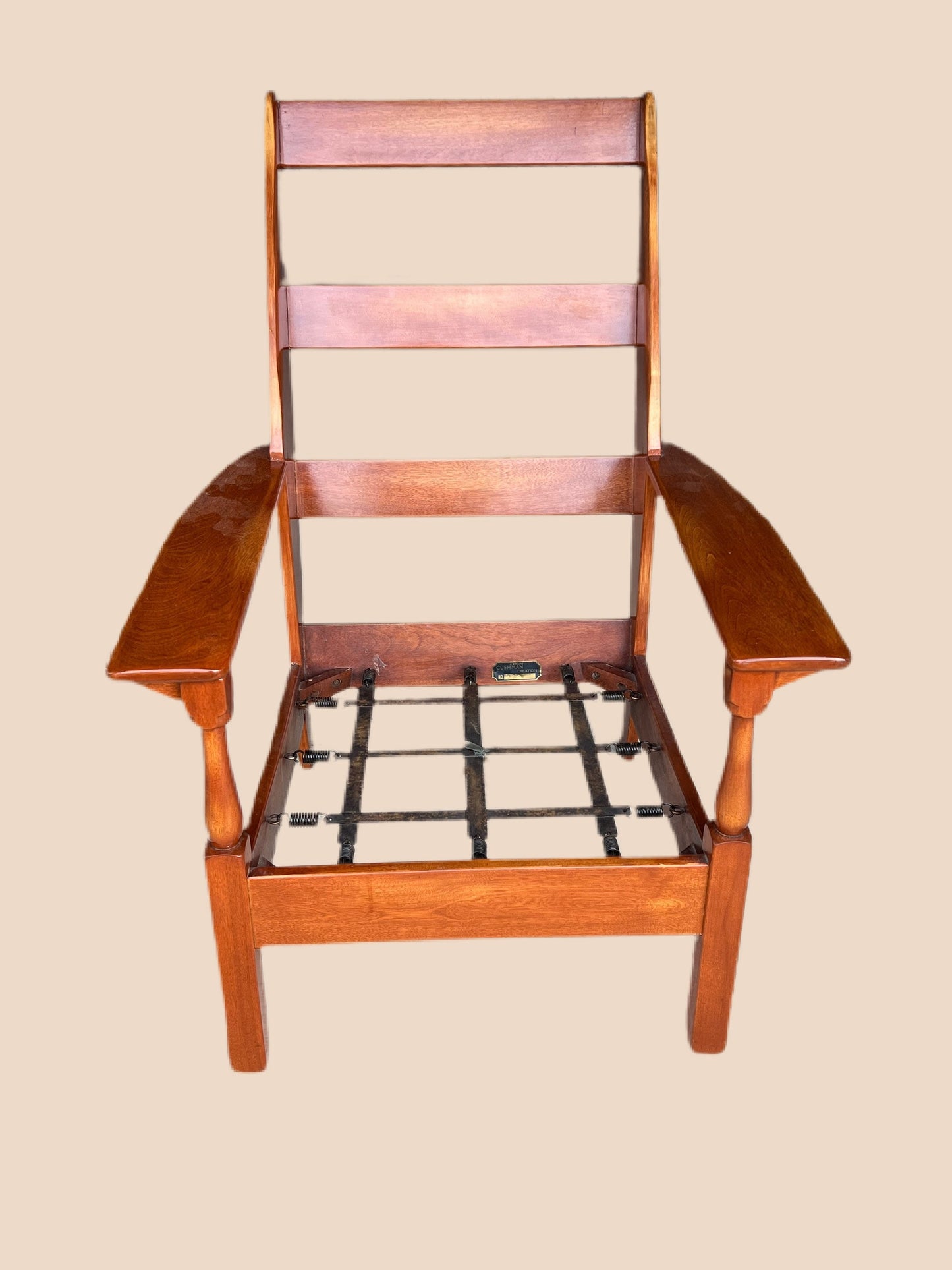 Cushman Mid Century Modern Fairfield High Back Chair No. 082, Chair with its original Cushions, Lover Antiques and Vintage