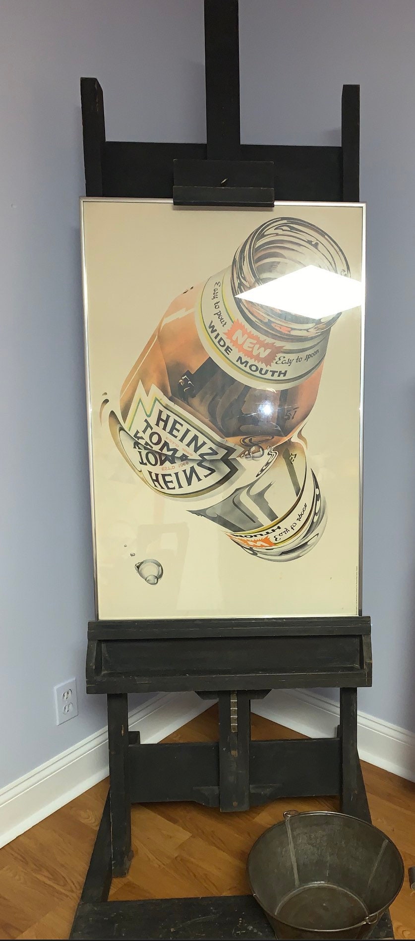 Vintage Original 1970 Heinz Bottle Framed Print by Michael English Pop Art Ketchup Large Print Artwork Art Prints Lover Antiques and Vintage
