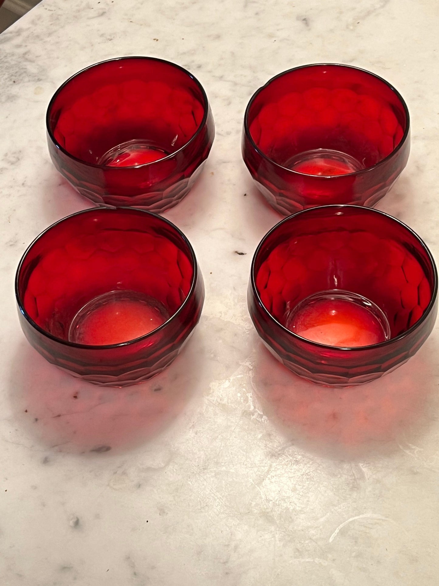Fenton Ruby Red Shot glasses Set of 4 3” tall