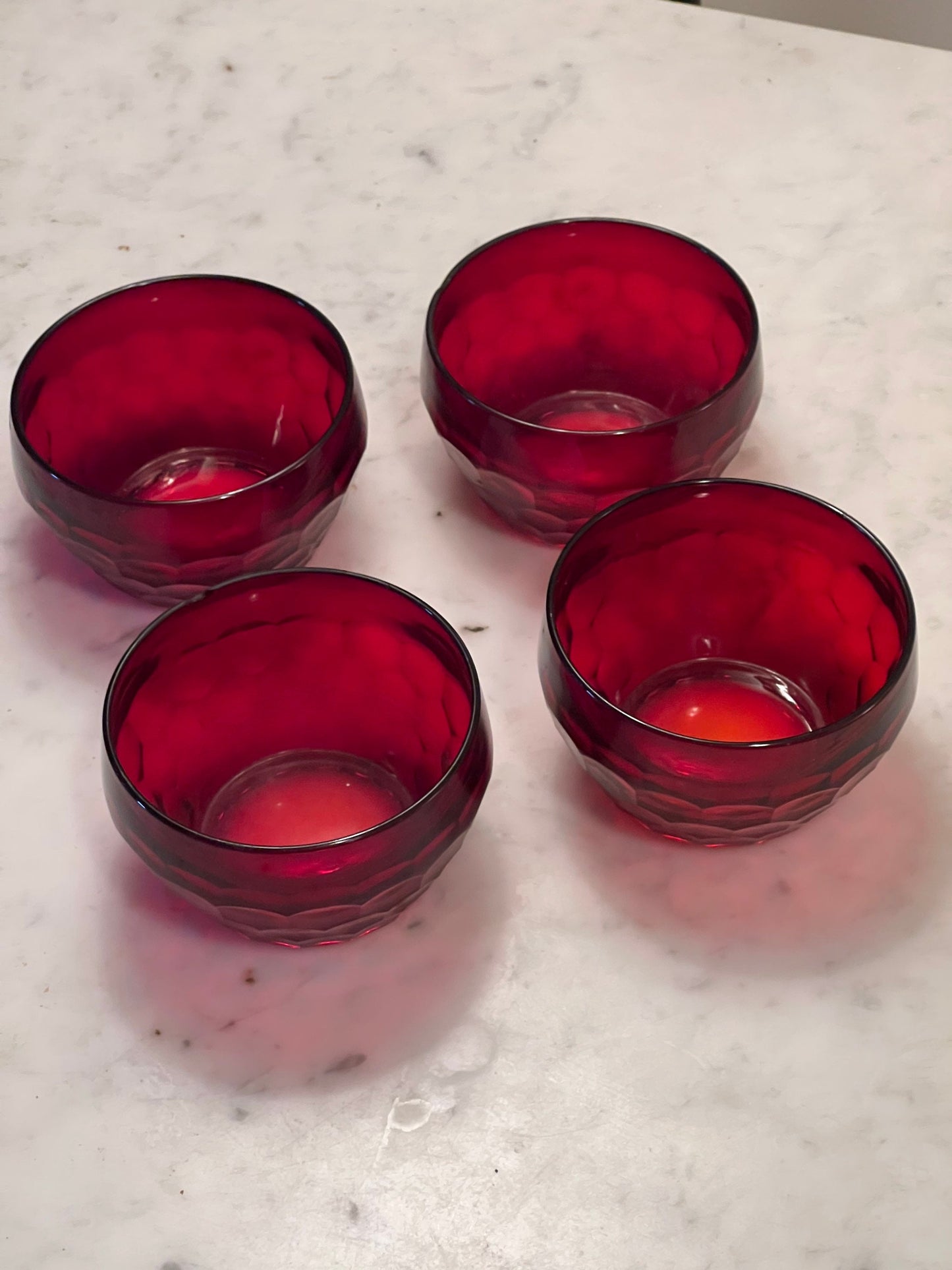 Fenton Ruby Red Shot glasses Set of 4 3” tall