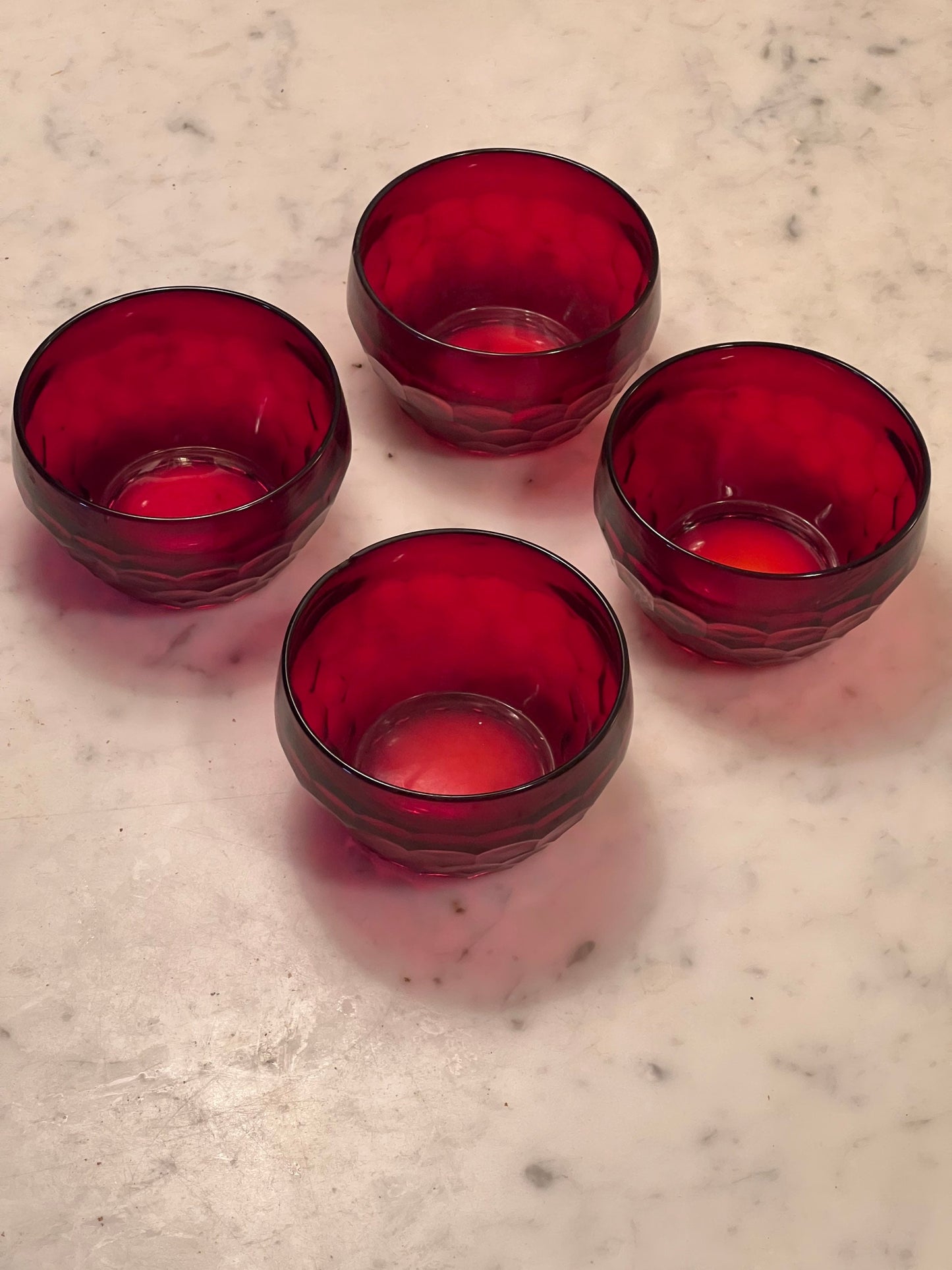 Fenton Ruby Red Shot glasses Set of 4 3” tall