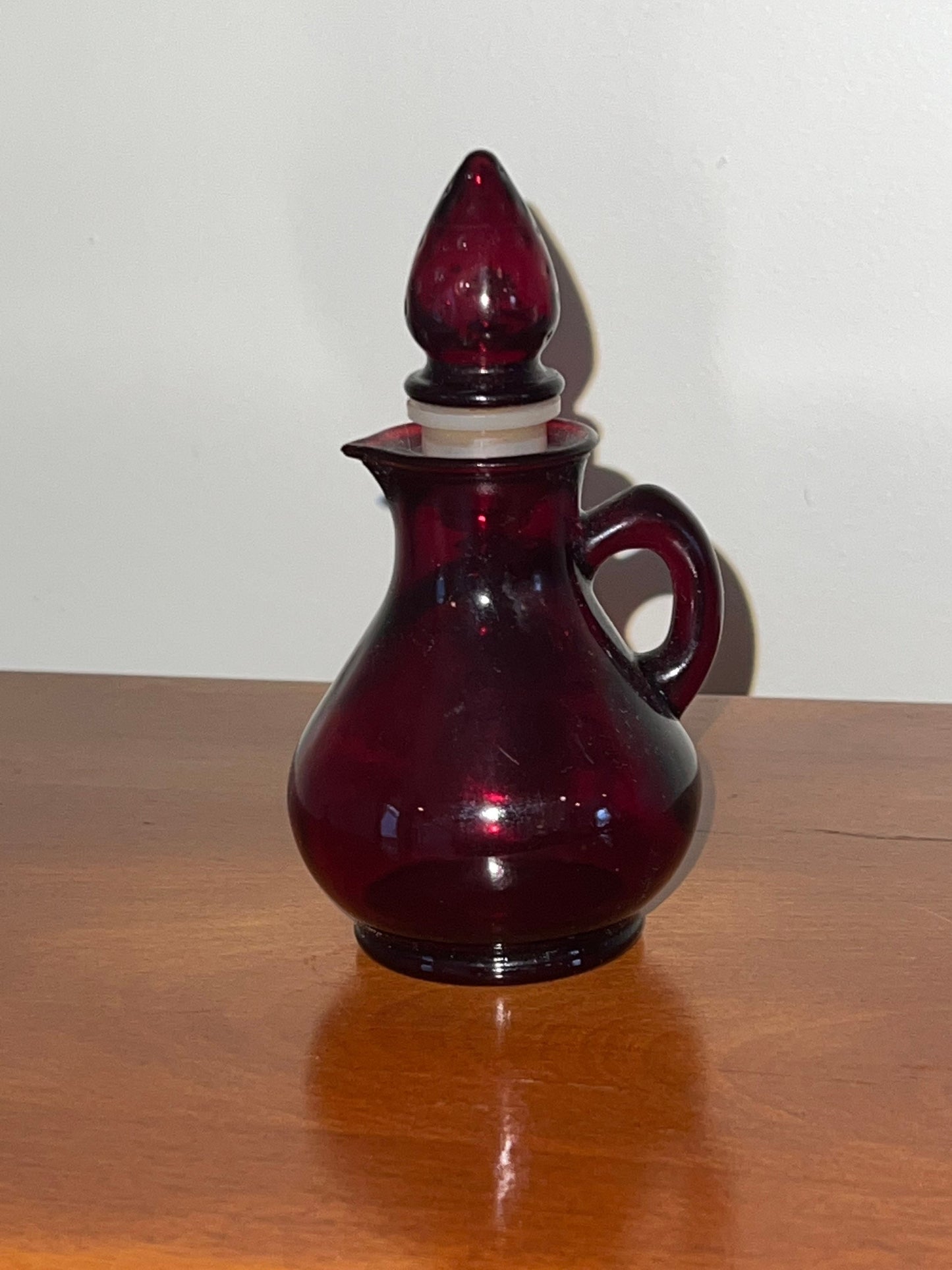 Vintage Avon Ruby Glass Oil & Vinegar Cruet Decanter