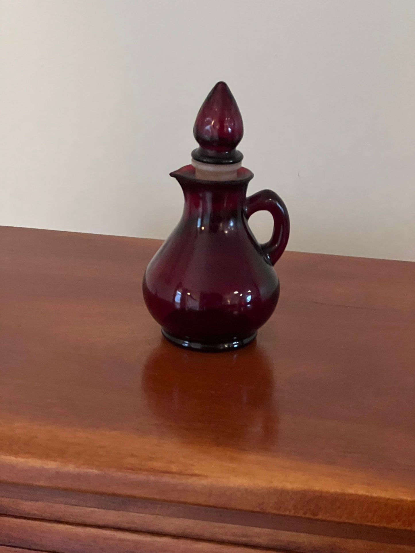 Vintage Avon Ruby Glass Oil & Vinegar Cruet Decanter