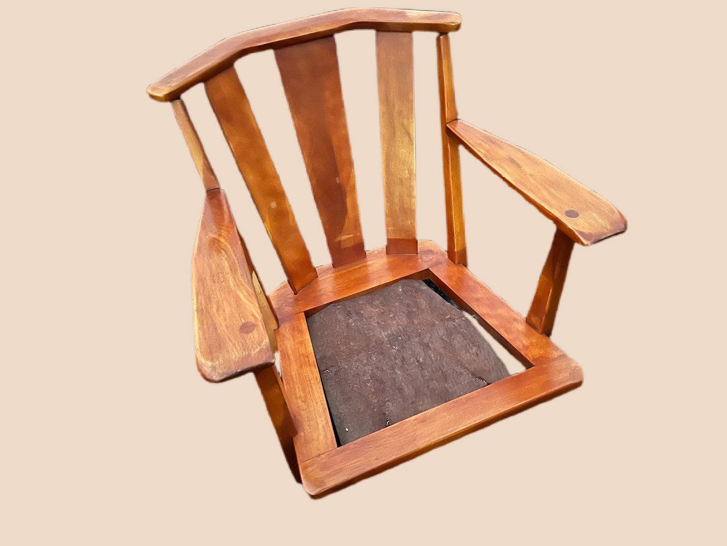 Cushman Colonial Creations Dorset Barrel Back Chair No. 1180 Leather Cushions Paddle Arm Original Condition Lover Antiques and Vintage