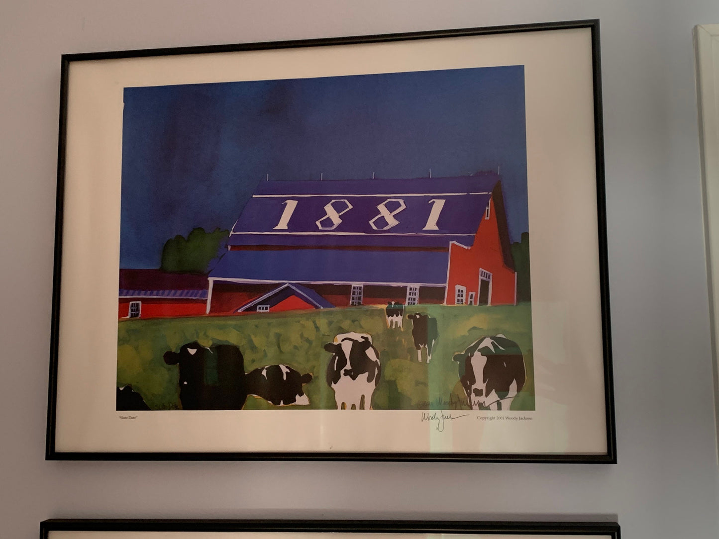 Vintage Woody Jackson Slate Date 1881 Barn Signed and Framed Print Excellent Condition A Great Gift Lover Antiques and Vintage