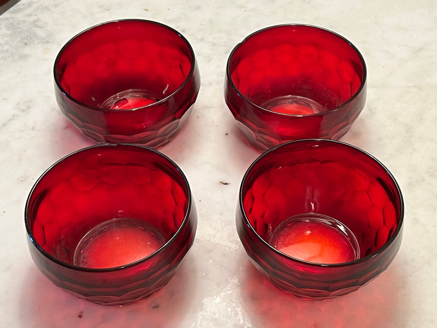 Fenton Ruby Red Shot glasses Set of 4 3” tall