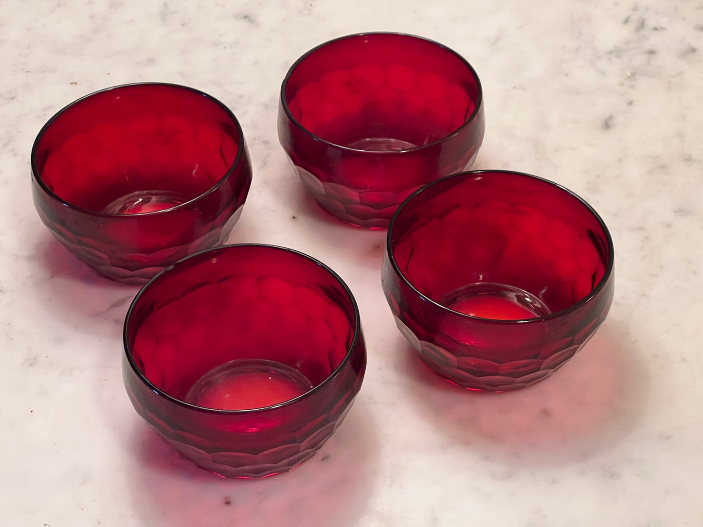 Fenton Ruby Red Shot glasses Set of 4 3” tall