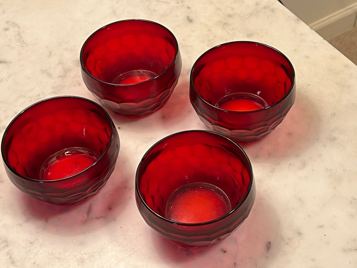 Fenton Ruby Red Shot glasses Set of 4 3” tall