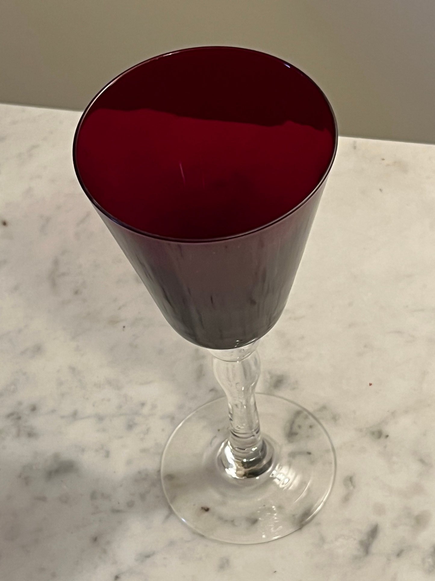 Fenton Ruby Red 3 wine glasses 4 1/2” tall 2.5” wide