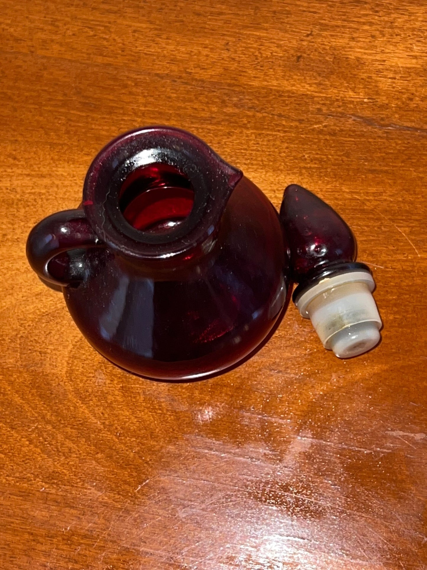 Vintage Avon Ruby Glass Oil & Vinegar Cruet Decanter