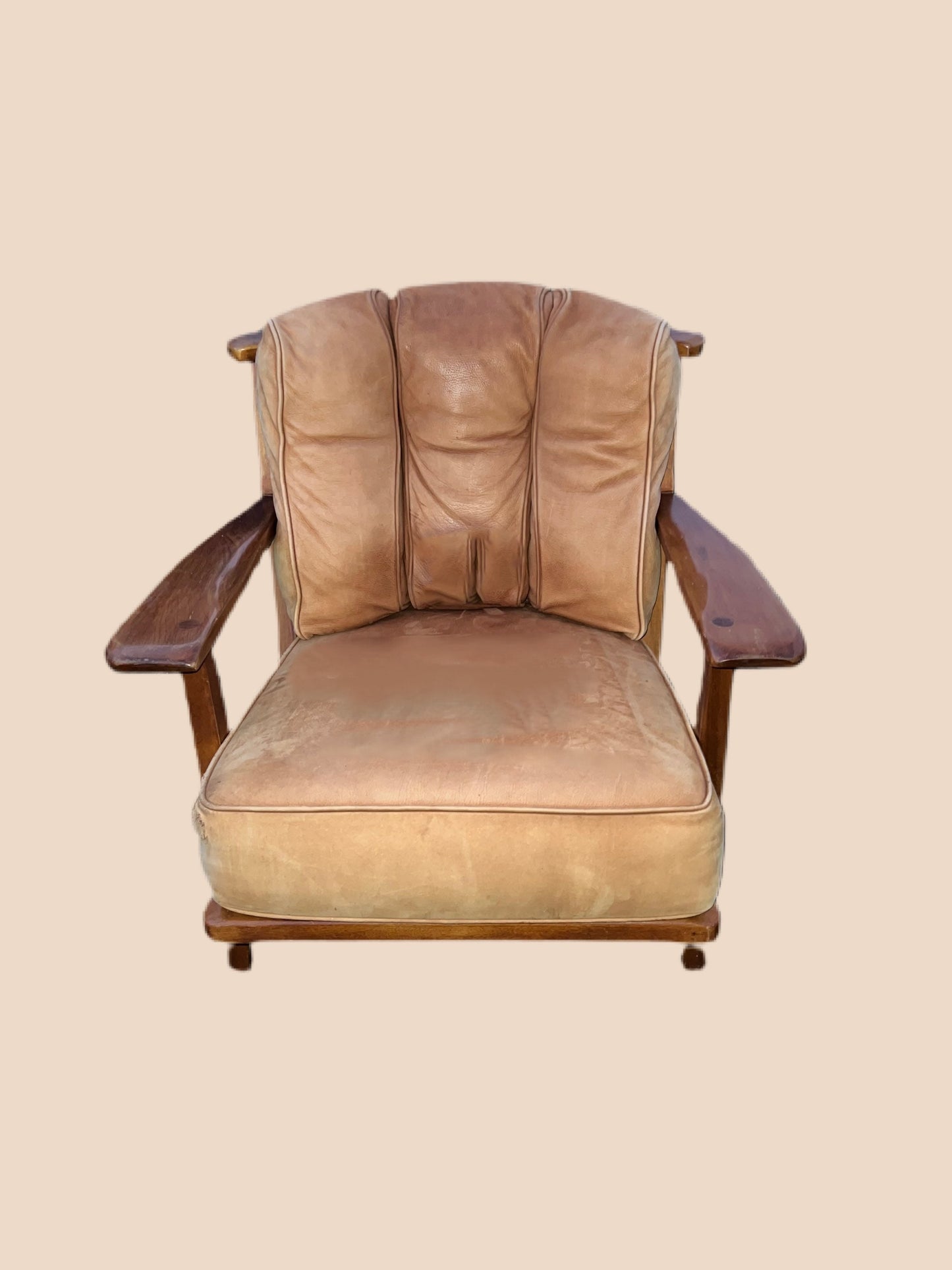 Cushman Colonial Creations Dorset Barrel Back Chair No. 1180 Leather Cushions Paddle Arm Original Condition Lover Antiques and Vintage