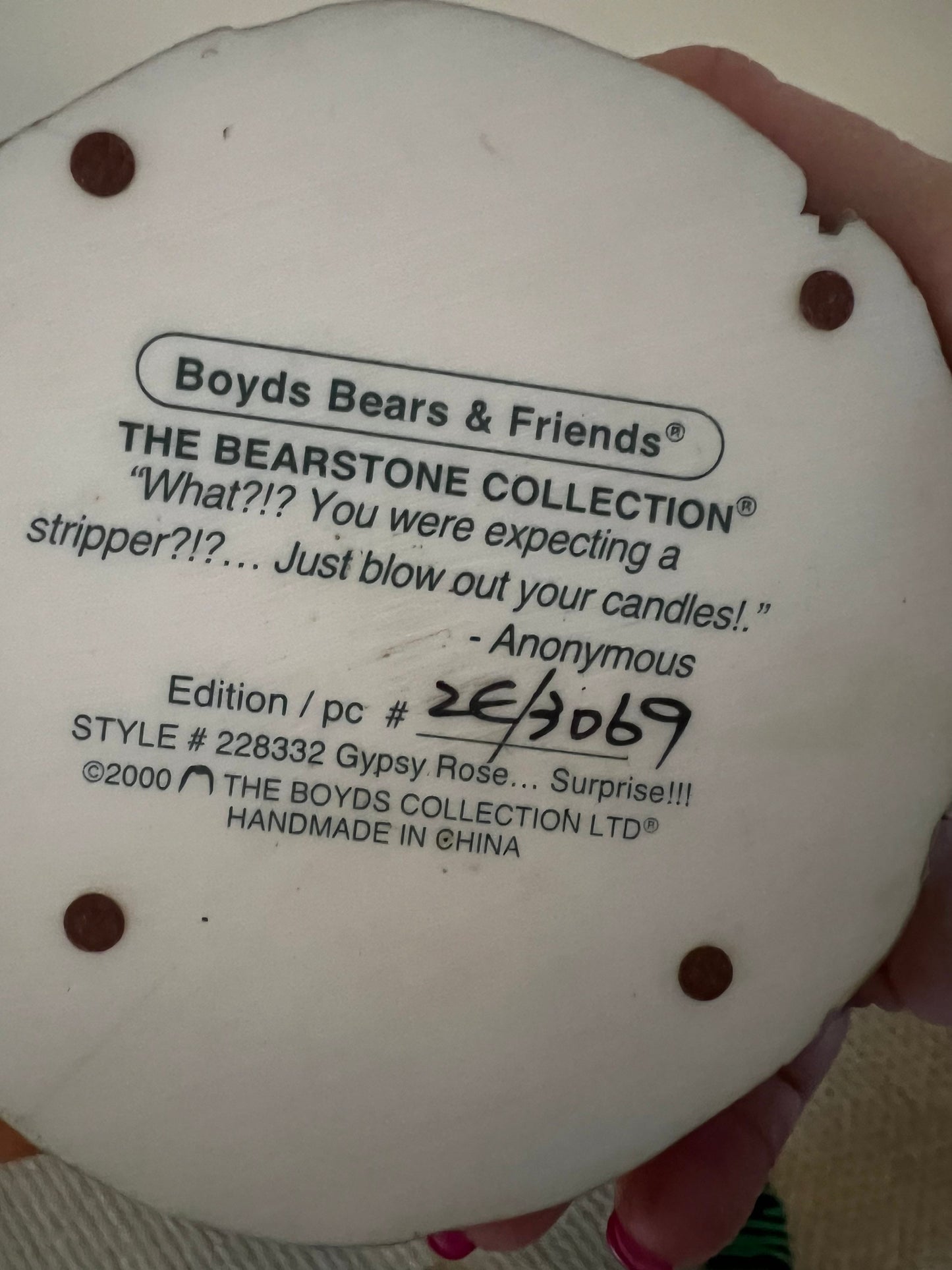 The Boyds Collection Gypsy Rose Surprise!! No. 228332 1993 In very good condition
