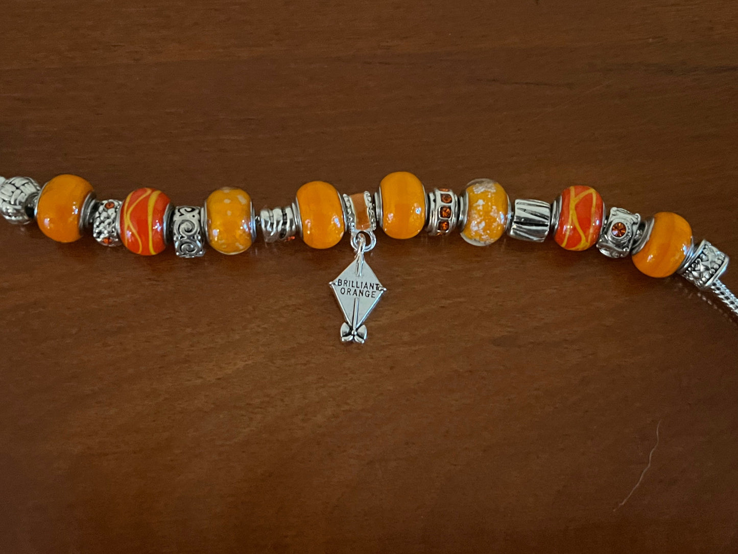 Charm bracelet Willabee and Ward jewelry orange love Valentine’s Day Gift kite charms beads