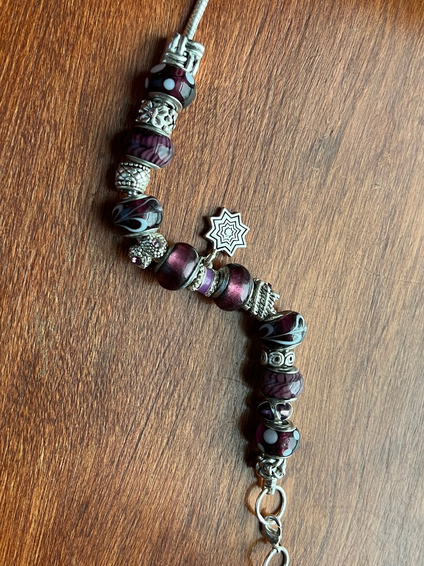 Charm bracelet Willabee and Ward jewelry Purple Passion love Valentine’s Day Gift charms beads