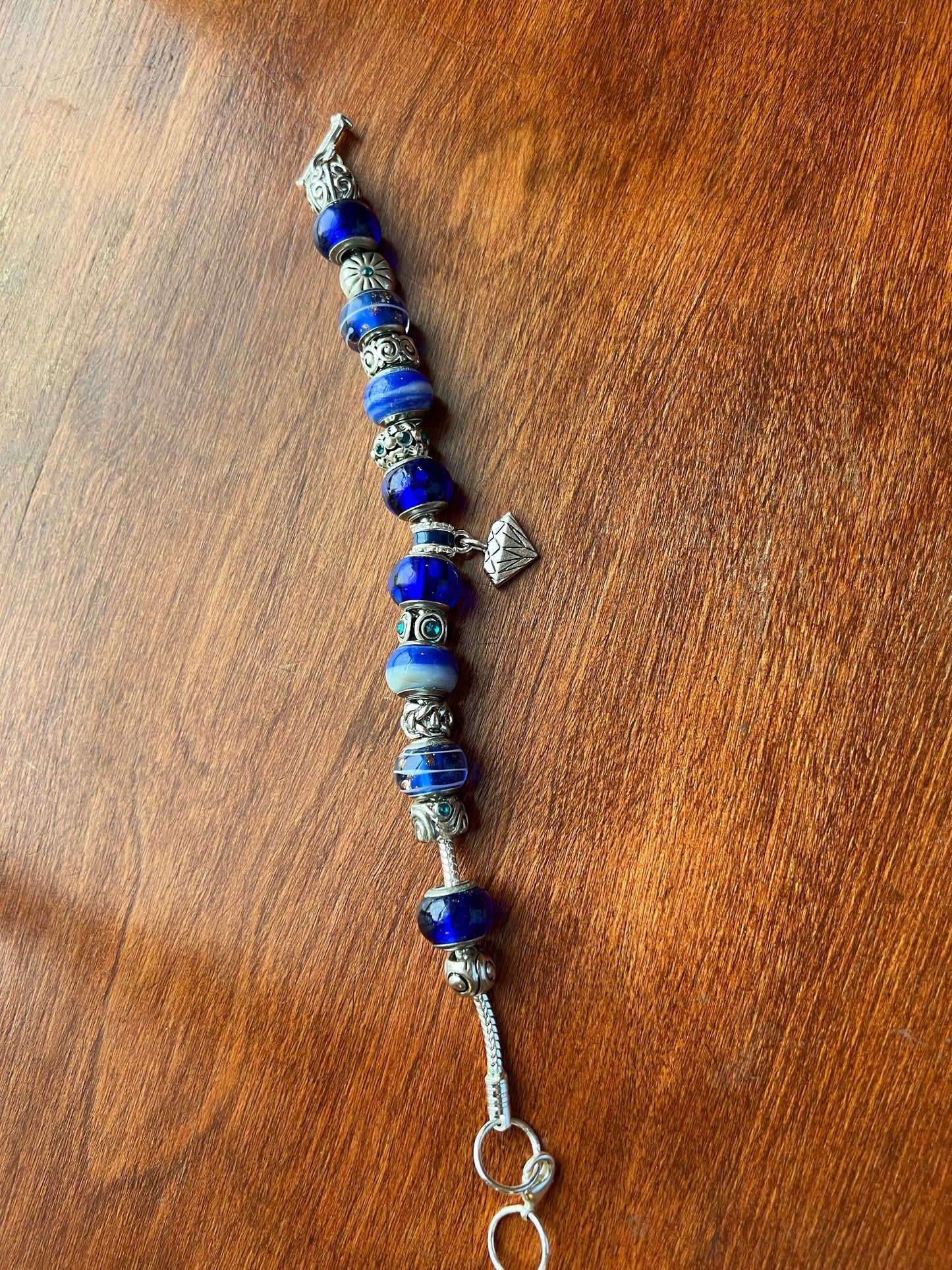 Charm bracelet Willabee and Ward jewelry Royal Blue Diamond love Valentine’s Day Gift charms beads