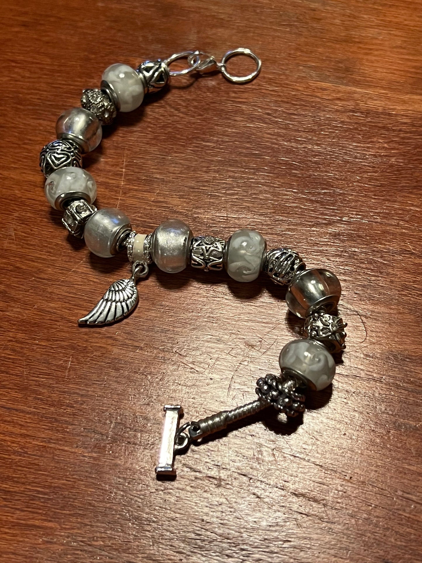 Angel Wing Charm bracelet Willabee and Ward jewelry ANGELIC WHITE Charms love Valentine’s Day Gift beads