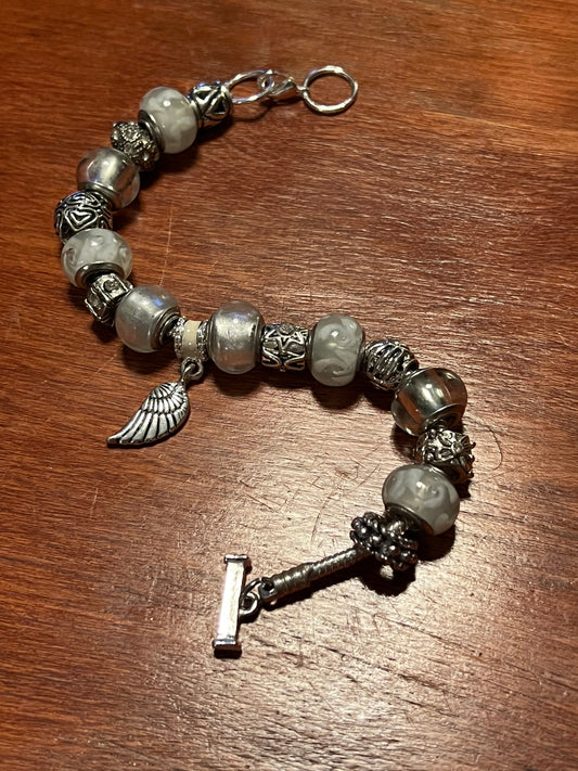 Angel Wing Charm bracelet Willabee and Ward jewelry ANGELIC WHITE Charms love Valentine’s Day Gift beads