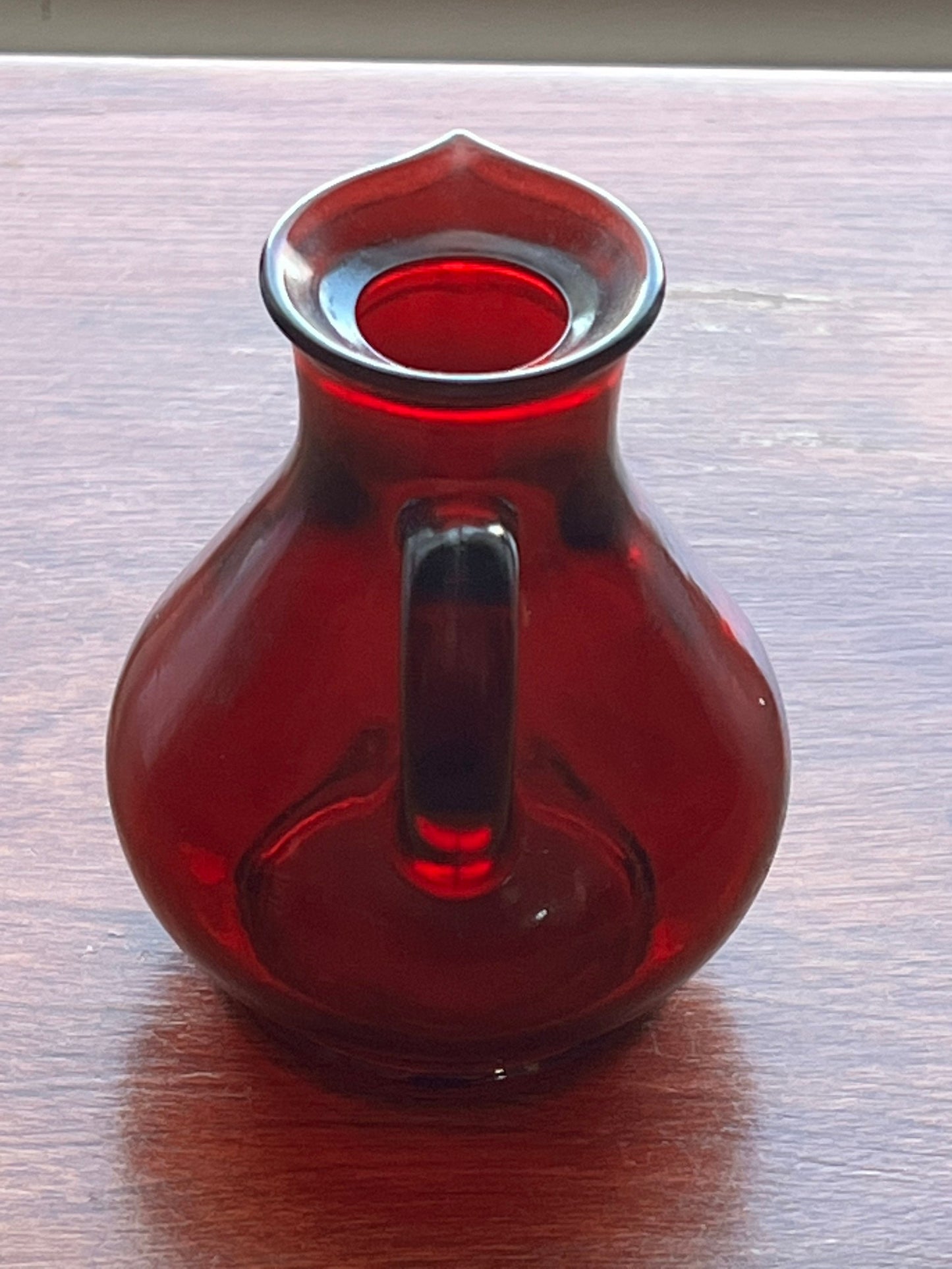 1980s Avon Ruby Red Glass Strawberry Bath Foam Decanter Bottle