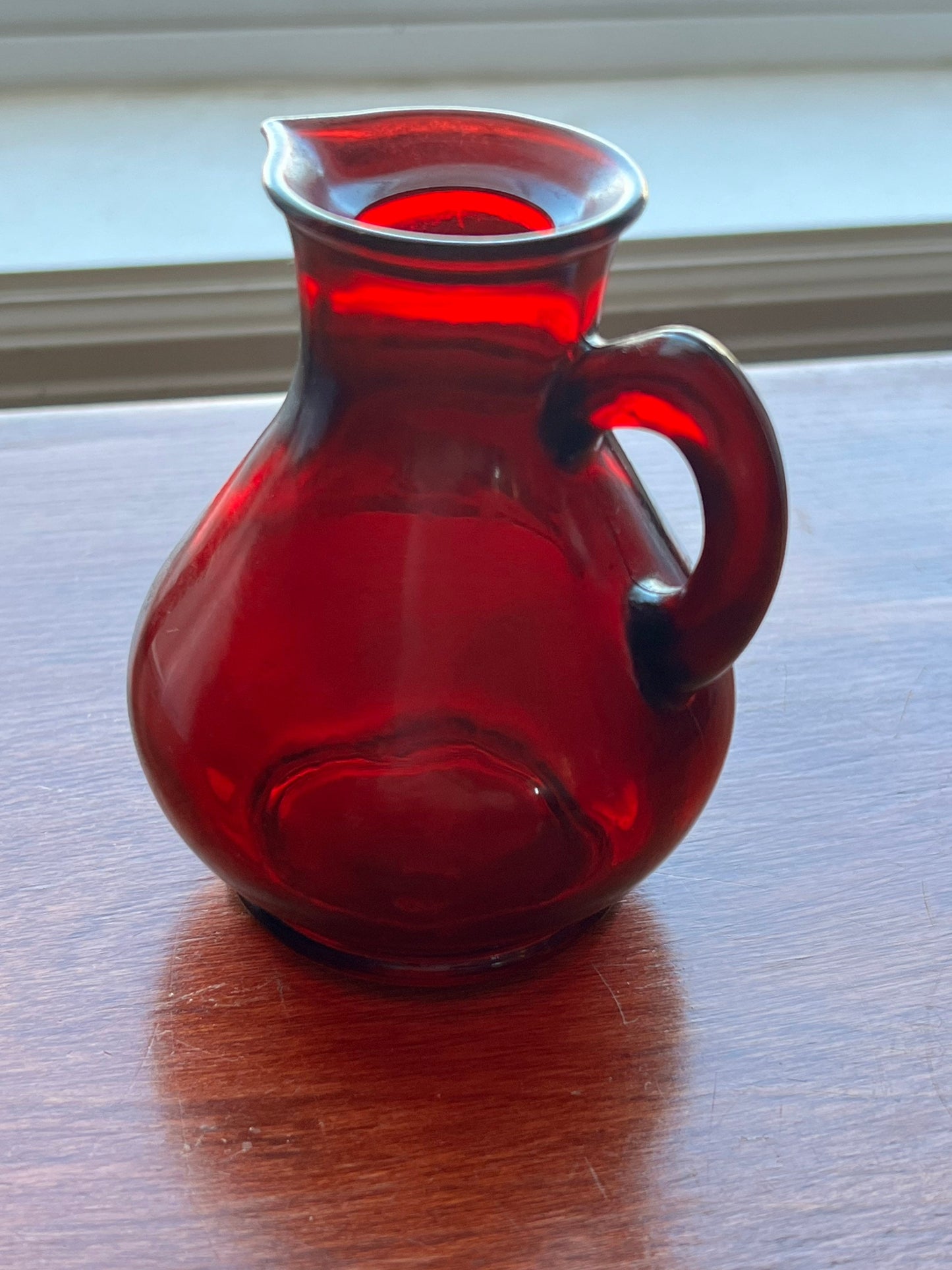 1980s Avon Ruby Red Glass Strawberry Bath Foam Decanter Bottle