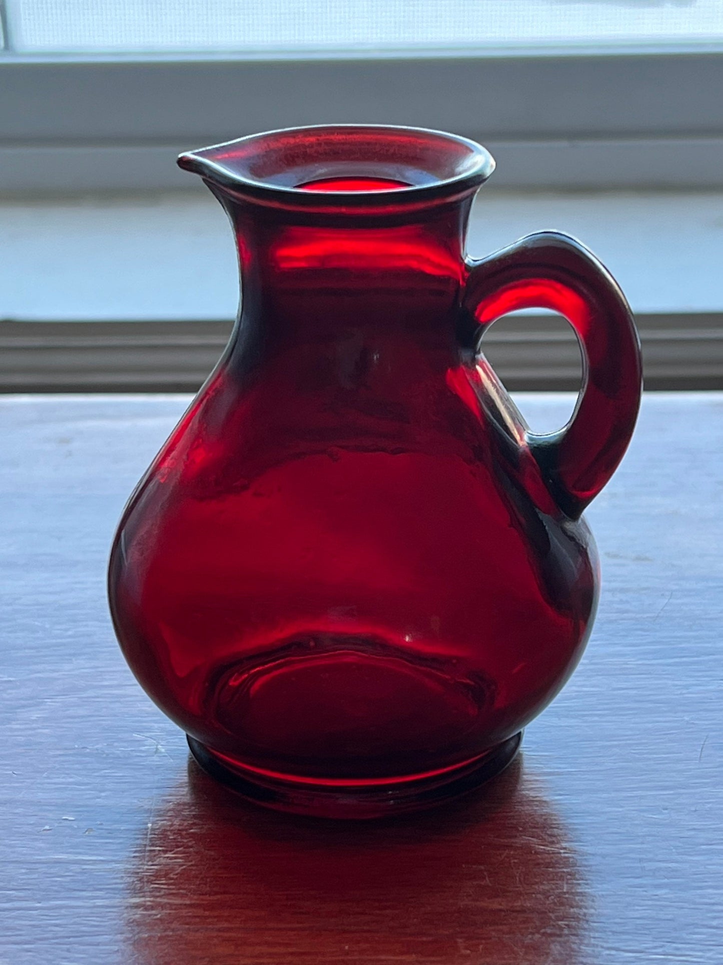 1980s Avon Ruby Red Glass Strawberry Bath Foam Decanter Bottle