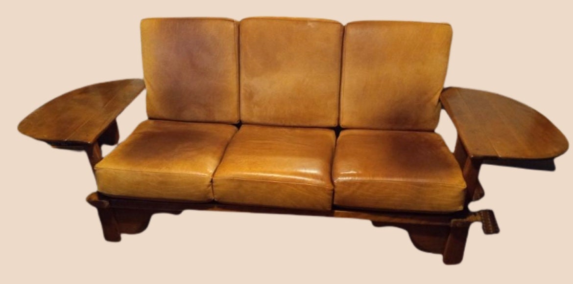 Cushman Colonial Creations Old Bennington Settle No. 5-95-3 Couch Sette Sofa Mid Century Modern Herman de Vries Lover Antiques and Vintage