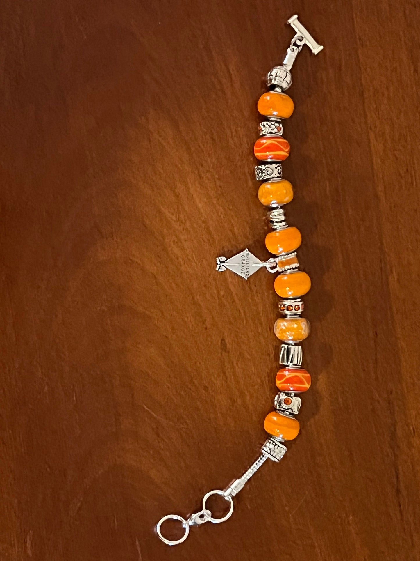 Charm bracelet Willabee and Ward jewelry orange love Valentine’s Day Gift kite charms beads