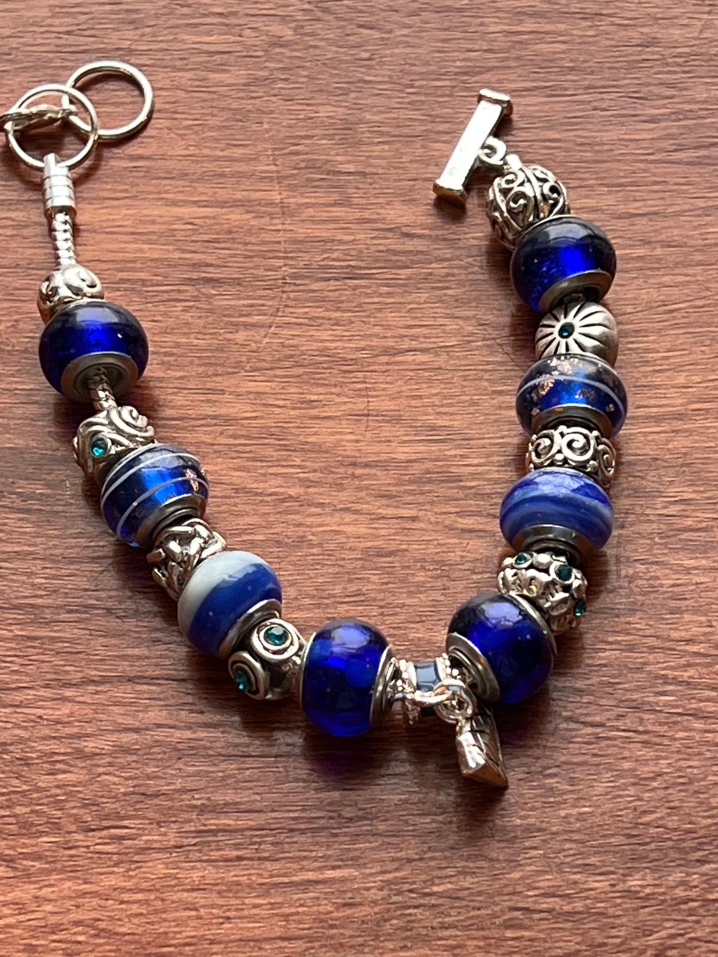 Charm bracelet Willabee and Ward jewelry Royal Blue Diamond love Valentine’s Day Gift charms beads