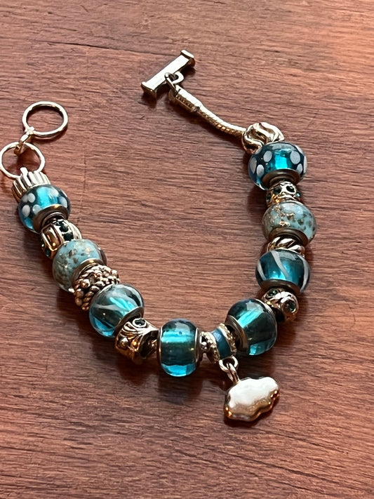 Charm bracelet Willabee and Ward jewelry Sky Blue Cloud Charms love Valentine’s Day Gift beads