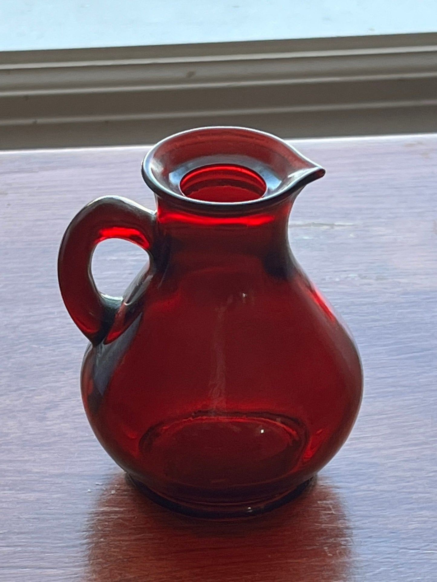 1980s Avon Ruby Red Glass Strawberry Bath Foam Decanter Bottle