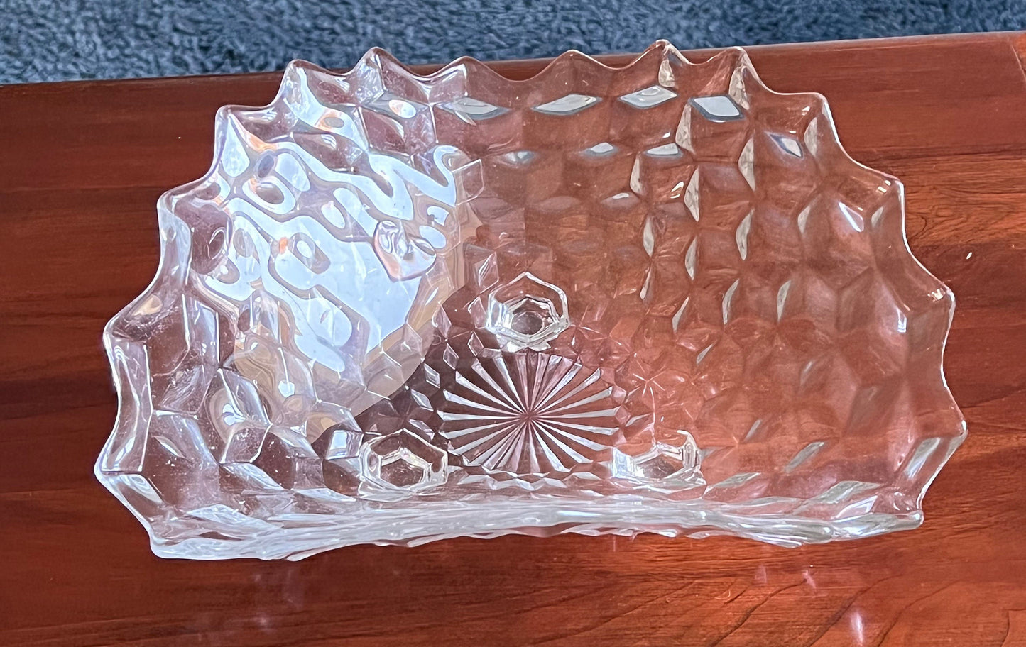Vintage Fostoria Cool Candy Dish Crystal Cut Glass Pair Crystal Bowls Containers Lover Antiques and Vintage