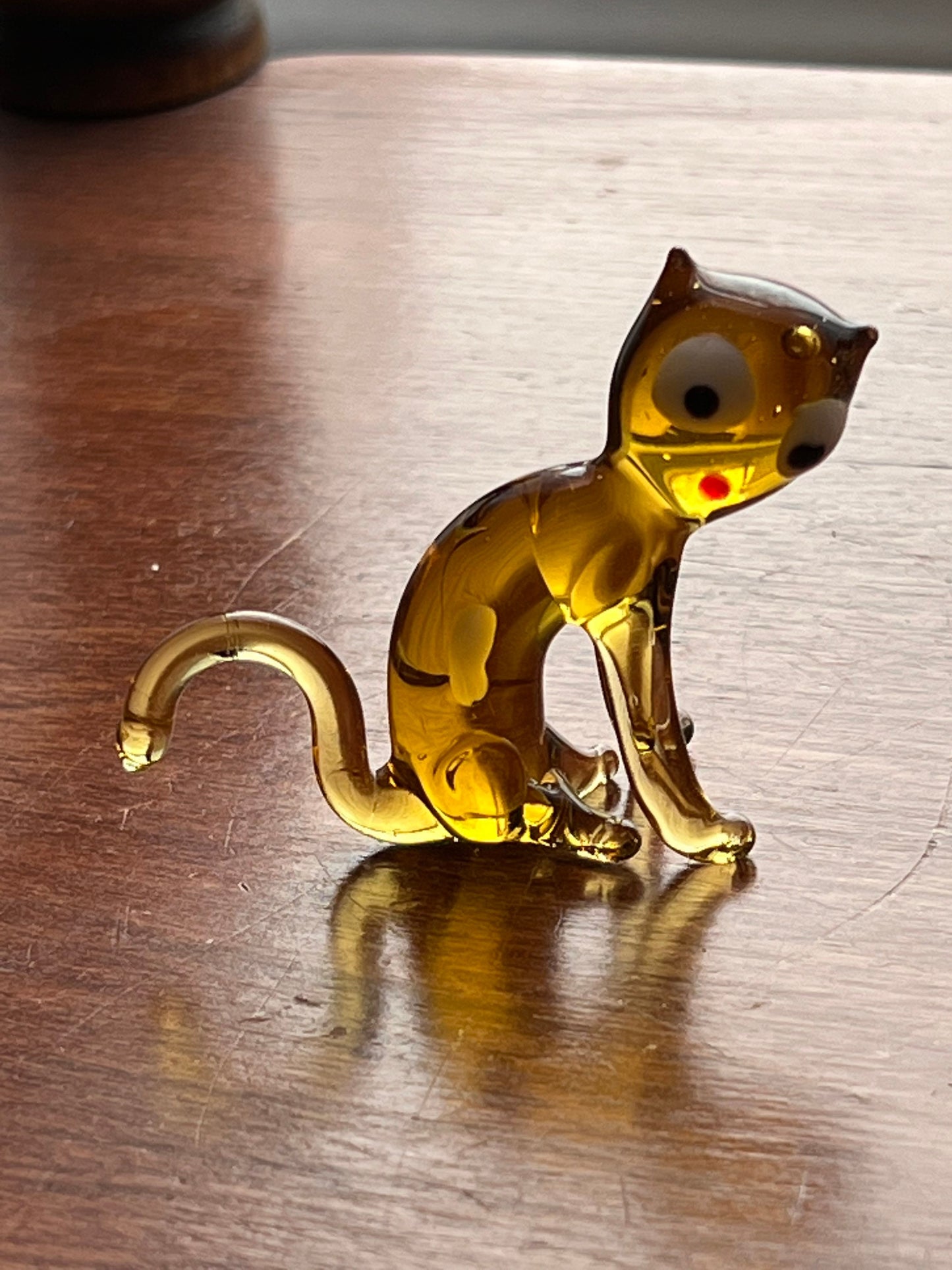 Vintage Glass Animal Collection of 5 Miniatures Minis Amber Glass dogs and cats art collectibles a great gift cat dog figurines